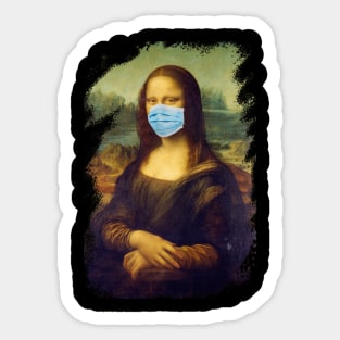 Mona Lisa Face Guard: Corona Virus Quarantine Mask Parody Fun Gift Sticker